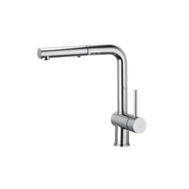 Mixer tap with pull-out shower Paffoni LIG285CR-MET Light sink
