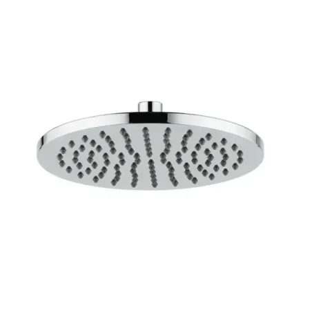 Damast Ronde douchekop Delfino serie 20T in rond ABS Ø 200 mm antikalk 98 gaten chroom kleur cod. 14028
