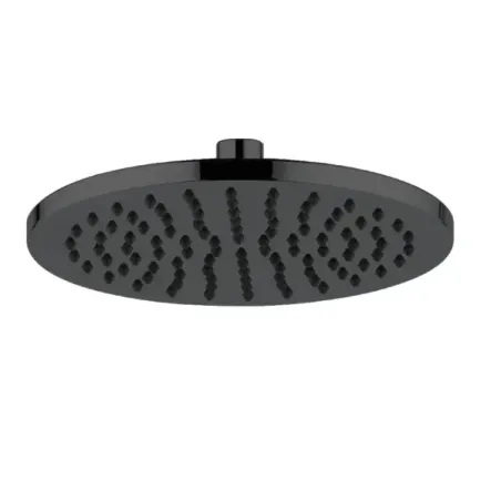 Damast Round shower head Delfino series 20T in round ABS Ø 200 mm anti-limescale 98 holes matt black colour code 17851