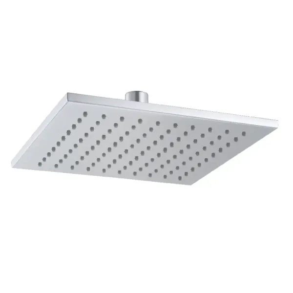 Pommeau de douche Damast Square série Saturno 20Q en laiton carré 20x20 cm anticalcaire 100 trous couleur blanc mat cod. 15370