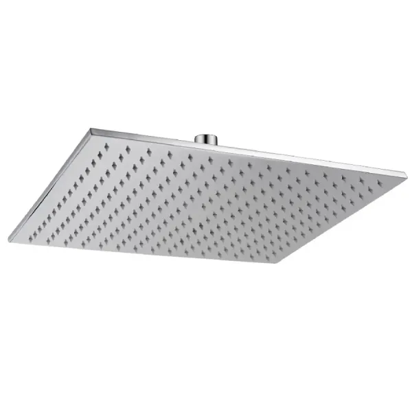 Damast Vierkante douchekop Saturno serie 40Q in vierkant messing 40x40 cm antikalk 224 gaten chroom kleur cod. 13980