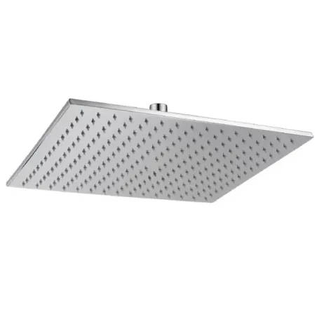 Damast Vierkante douchekop Saturno serie 40Q in vierkant messing 40x40 cm antikalk 224 gaten chroom kleur cod. 13980