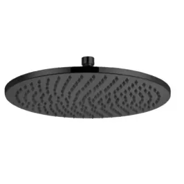 Damast Ronde douchekop Venere 40T serie in rond messing Ø 400 mm antikalk 164 gaten kleur mat zwart cod. 17244