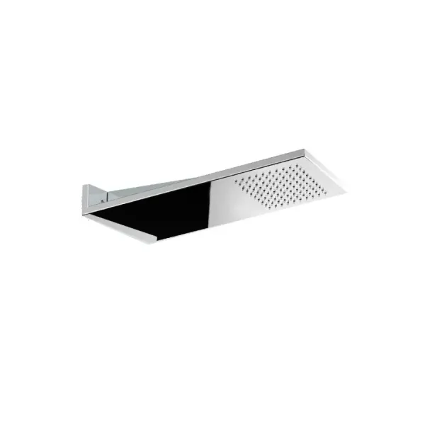 Damast Wanddouche Antares 1 serie in roestvrij staal super-spiegel rechthoekig 500x220 mm 1 straal chroom kleur cod. 18518