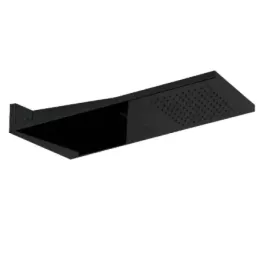 Pommeau de douche mural Damast série Antares 2 en acier inoxydable super-miroir rectangulaire 500x220 mm 2 jets couleur noir mat