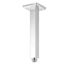 Brazo de ducha Damast serie Idra 20 en latón cuadrado 200x25x25 mm para montaje en techo código color blanco mate. 16434