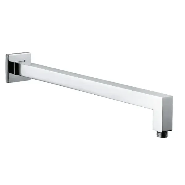 Brazo de ducha Damast serie Cassiopea 40 en latón cuadrado 400x25x25 mm montaje a pared color cromo cod. 12629