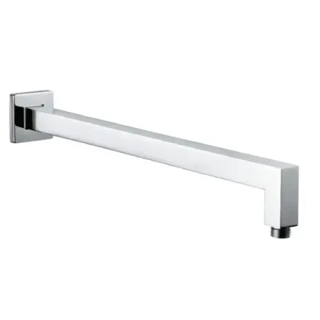 Brazo de ducha Damast serie Cassiopea 40 en latón cuadrado 400x25x25 mm montaje a pared color cromo cod. 12629