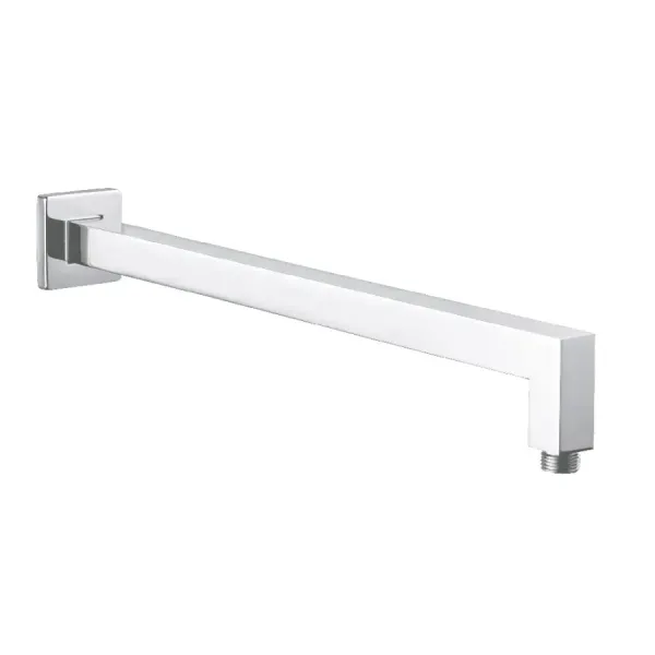 Brazo de ducha Damast serie Cassiopea 40 en latón cuadrado 400x25x25 mm para montaje en pared código color blanco mate. 16388