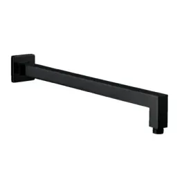 Brazo de ducha Damast serie Cassiopea 30 en latón cuadrado 300x25x25 mm para montaje en pared color negro mate cod. 16493