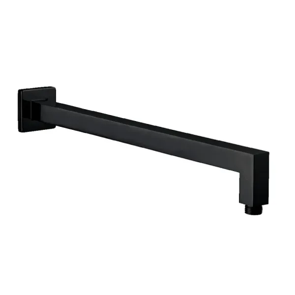 Bras de douche Damast série Cassiopea 30 en laiton carré 300x25x25 mm mural couleur noir mat cod. 16493