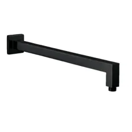 Brazo de ducha Damast serie Cassiopea 40 en latón cuadrado 400x25x25 mm para montaje en pared color negro mate cod. 16233