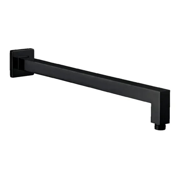Damast Shower head arm Cassiopea 40 series in square brass 400x25x25 mm wall mounted matt black colour code 16233