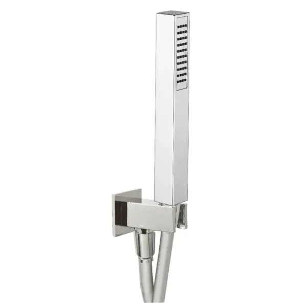 Damast Set Duplex Shower Estro series in brass with Leo hand shower + support and 150 cm flexible hose chrome color code 15442