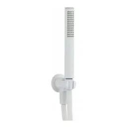 Damast Set Duplex Shower Class serie in messing met Atena handdouche + houder en 150 cm flexibele slang, kleur mat wit cod. 1543