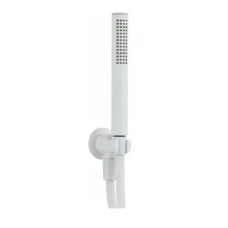 Damast Set Duplex Shower Class-Serie aus Messing mit Atena-Handbrause + Halterung und 150 cm flexiblem Schlauch, mattweiße Farbe