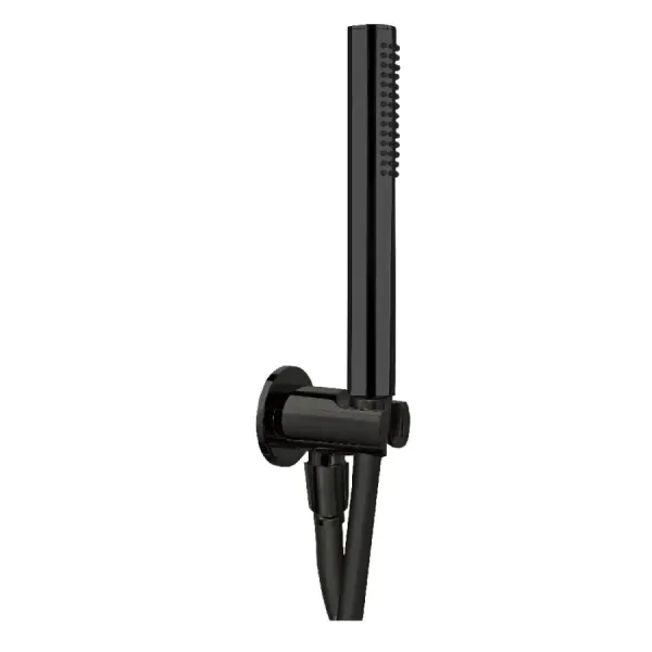 Damast Set Duplex Shower Class series in brass with Atena hand shower + support and 150 cm flexible hose matt black color code 1