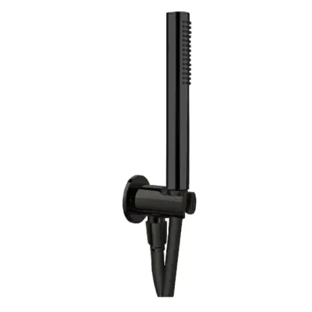 Ensemble de douche Damast Duplex série Class en laiton avec douchette Atena + support et flexible de 150 cm, couleur noir mat co