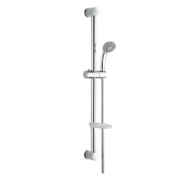 Damast Shower Sliding Rail Nature Series 125 Steel Rod + ABS Hand Shower + Soap Dish + Flexible Chrome Color Cod. 18183