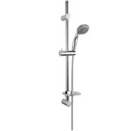 Barre de douche Damast Taylor série 2.0 tige en acier inoxydable + douchette à main 5 jets + porte-savon + flexible chromé 150 c