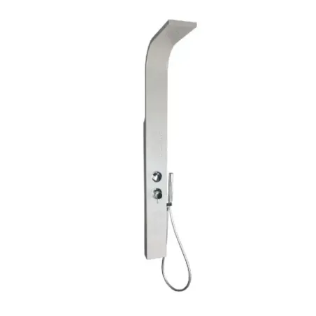 Damast Shower Column Crio series stainless steel panel + mixer + diverter + shower head + hand shower matt white colour code 130