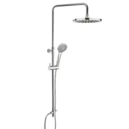 Columna de ducha Damast serie Vivace 2.0 barra telescópica y giratoria en latón + rociador + ducha de mano + desviador cromado c