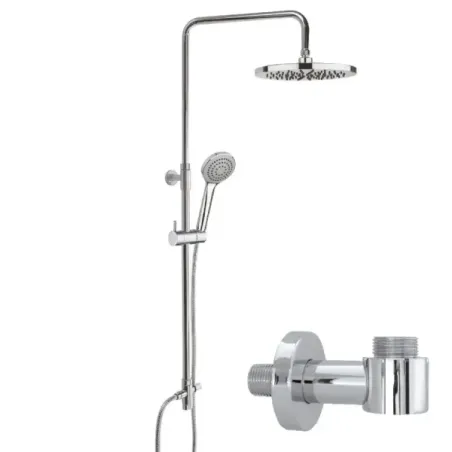 Damast Shower Column Vivace 2.0 series telescopic and swivel brass rod + shower head + hand shower + chrome diverter code 17177