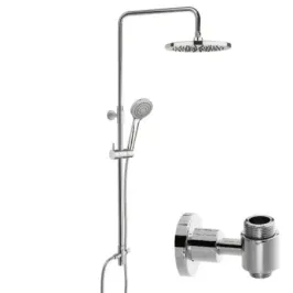 Colonne de douche Damast série Vivace 2.0 tige télescopique et pivotante en laiton + pomme de douche + douchette à main + invers