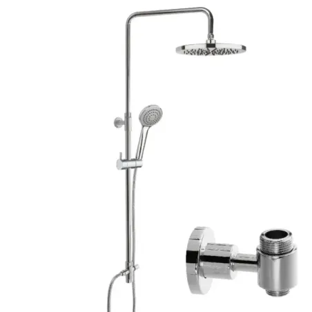 Colonne de douche Damast série Vivace 2.0 tige télescopique et pivotante en laiton + pomme de douche + douchette à main + invers